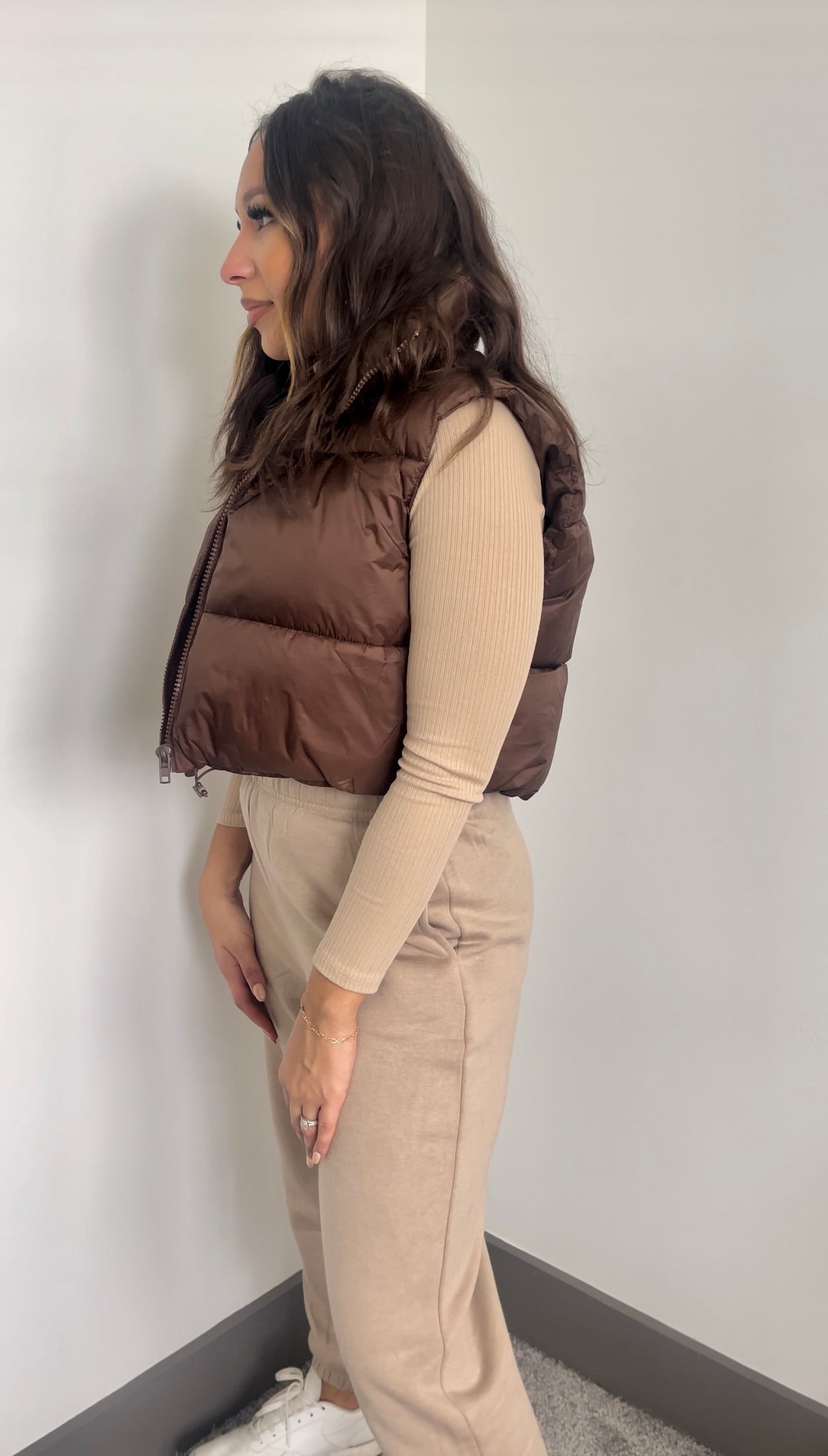 Cropped Puffer Vest (with hidden hoodie) – Thesierrapeakboutique